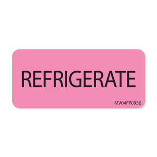 MedVision® Pre-Printed Label Auxiliary Label Pink Paper REFRIGERATE Black Temperature Control 1 X 2-1/4 Inch (894442_EA)