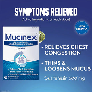 Mucinex® Cold and Cough Relief 600 mg Strength Extended Release Tablet 100 per Bottle (777455_BT)