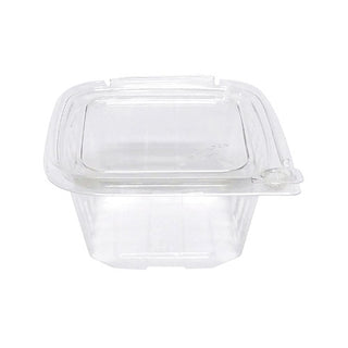 Eatery Essentials Hinged-Lid Tamper-Evident Container, 16oz, RPET, Clear (RPTTE16N)