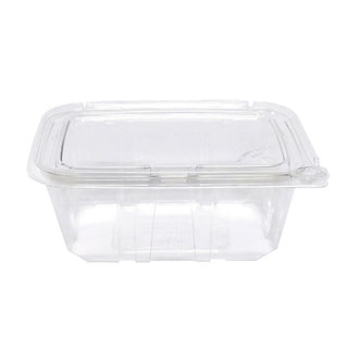 Eatery Essentials Hinged-Lid Tamper-Evident Container, 32oz, RPET, Clear (RPTTE32)