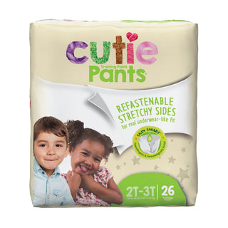 Cutie Pants® Unisex Toddler Training Pants Pull On with Tear Away Seams Size 2T to 3T Disposable Heavy Absorbency (810358_CS)