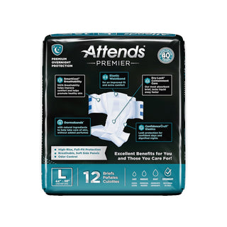 Attends® Premier Unisex Adult Incontinence Brief Large Disposable Heavy Absorbency (1128074_BG)