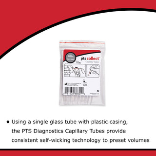 PTS Diagnostics Capillary Blood Collection Tube Plain 40 µL Without Closure Glass Tube (957814_BG)