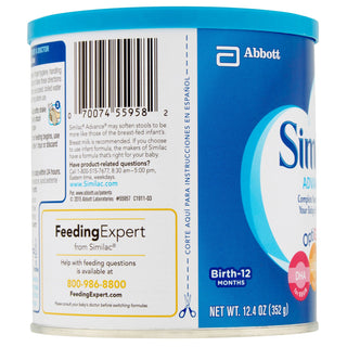 Similac® Advance® Infant Formula Unflavored 12.4 oz. Can Powder Iron (746696_EA)