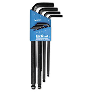 Eklind Tool Company Ball-Hex-L™ Key Set, Hex Ball, Metric, 9 Pc (EKL13609)