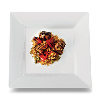 EMI Yoshi Plastic Square Dessert Plate, 6.5", White (121991)