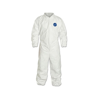 Extensis Tyvek® 400 Coverall, Serged Seams, Collar, Elastic Waist, Elastic Wrists and Ankles, Zipper Front, Storm Flap, White, 3XL (251-TY125SWH3X002500)