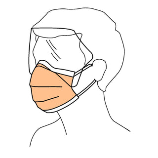 FluidShield Procedure Mask with Eye Shield Anti-fog Foam Pleated Earloops One Size Fits Most Orange NonSterile ASTM Level 3 Adult (280649_EA)