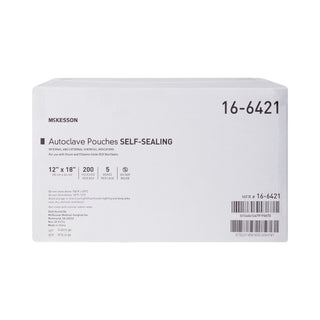 McKesson Sterilization Pouch Ethylene Oxide (EO) Gas / Steam 12 X 18 Inch Transparent Blue / White Self Seal Paper / Film (960948_BX)