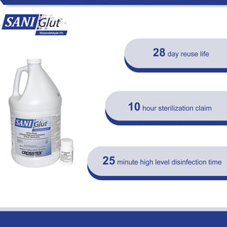 SANI Glut™ Glutaraldehyde High-Level Disinfectant Activation Required Liquid 1 gal. Jug Reusable (977969_CS)