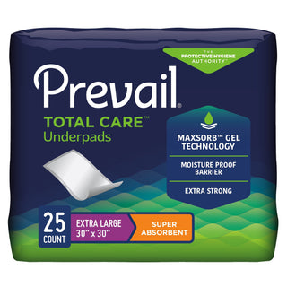 Prevail® Total Care™ Disposable Underpad 30 X 30 Inch Polyester Heavy Absorbency (1206476_CS)