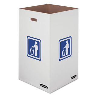 Fellowes® Waste and Recycling Bin, 50 gal, White, 10/Carton (FEL7320201)