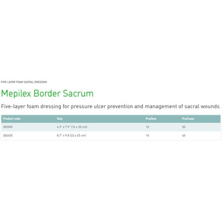 Mepilex® Border Sacrum Foam Dressing 6-1/3 X 7-9/10 Inch With Border Film Backing Silicone Adhesive Sacral Sterile (1069315_BX)