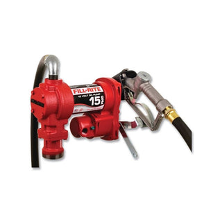 Fill-Rite 1200 H-Series Cast Iron Rotary Vane DC Fuel Transfer Pump, 12V DC, 3/4 in FNPT, 12 ft Hose, Manual Nozzle (285-FR1210H)