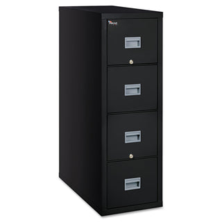 FireKing® Patriot Insulated Four-Drawer Fire File, 17.75w x 31.63d x 52.75h, Black (FIR4P1831CBL)
