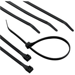 Gardner Bender Heavy-Duty Cable Ties, 120lb Tensile Strength, 12 in L, UV Black,100/Bag (623-46-412UVB)