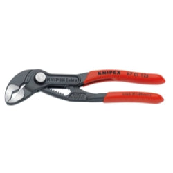 Grip On Cobra® Water Pump Pliers, 5 in OAL, V-Jaws, 13 Adjustments, Serrated (KNP8701125)