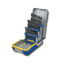 Hanson 29-pc Black and Gold Metal Index Drill Bit Set, 1/16 in to 1/2 in Cut dia (HAN3018005)