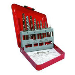 Hanson 10-pc Spiral Extractor and Drill Bit Combo Pack, Metal Index Box (HAN11119)