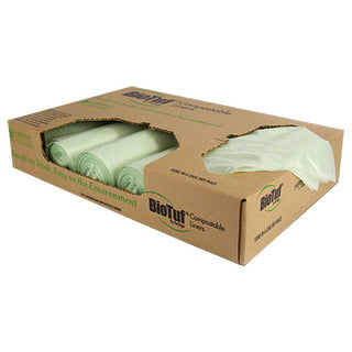 Heritage Bag BioTuf Compostable Can Liners, 28 x 45, 1.0 Mil, Light Green (Y5645YER01)