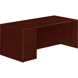 HON® 10700 Series Single Pedestal Desk, Full Left Pedestal, 72w x 36d x 29.5h, Mahogany (HON10788LNN)
