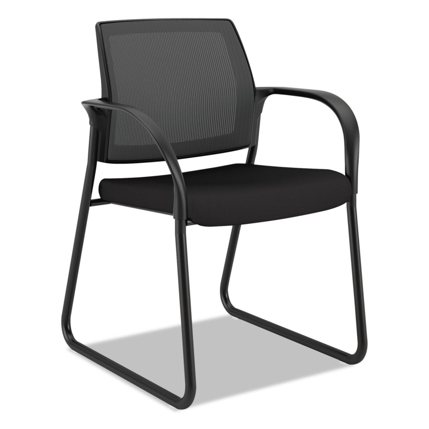 Ignition Series Mesh Back Guest Chair with Sled Base, Fabric Seat, 25