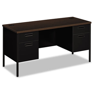 HON® Metro Series Kneespace Credenza, 60w x 24d x 29.5h, Mocha/Black (HONP3231MOP)