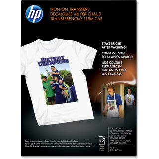 HP Iron-On Transfers, 8-1/2 x 11, White, 12/Pack (HEWC6049A)