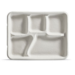 Huhtamaki Foodservice Savaday Cafeteria Tray, 8 1/4" x 1" x 10 3/8", White, 240/Carton (21032)