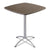 Iceberg iLand Table, Contour, Square Bistro Style, 36" x 36" x 42", Natural Teak/Silver (ICE69757)