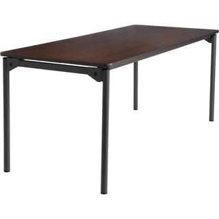 Iceberg Maxx Legroom Rectangular Folding Table, 72w x 30d x 29-1/2h, Walnut/Charcoal (ICE65824)