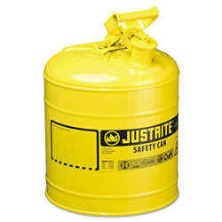 Justrite Type I Steel Safety Can, Diesel, 5 gal, Yellow (400-7150200)