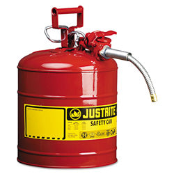 Justrite Type II AccuFlow™ Safety Can, 5 gal, Red, Hose (400-7250120)