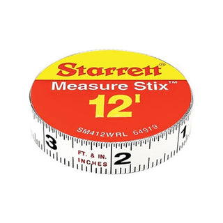 L.S. Starrett Measure Stix Steel Measuring Tapes, 1/2 in x 12 ft, Inch (681-64919)