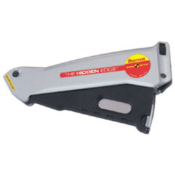 L.S. Starrett Hidden Edge® Utility Knife, 6-1/2 in L, Utility Steel Blade, Silver (681-67584)