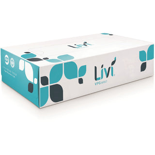 Livi Flat Box Facial Tissue, 2-Ply, White, 100 Sheets/Box, 30 Boxes/Carton (SOL11513)