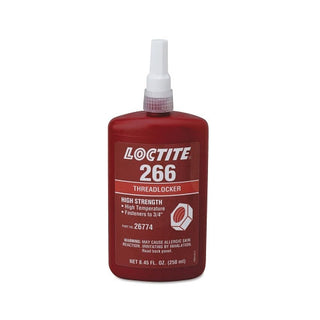 Loctite® 266 Threadlockers,High Strength/High Temperature,250 mL,3/4 in Thread,Red-Orange (442-232331)