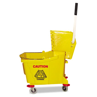 Magnolia Brush Plastic Mop Bucket with Wringer, 26 qt to 35 qt, Yellow (455-6035-3)