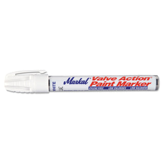 Markal Valve Action® Paint Marker, White, 1/8 in, Medium (434-96820)