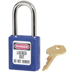 Master Lock® Zenex™ Thermoplastic Safety Lockout Padlock, 410, 1-1/2 W x 1-3/4 H Body, 1-1/2 in H Shackle, KD, Blue (470-410BLU)