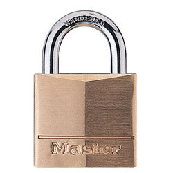 Master Lock® No. 140 Solid Brass Padlocks, 1/4 in Diam., 7/8 in L X 13/16 in W, Brass (470-140D)