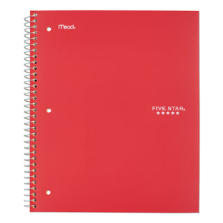 Mead® Wirebound Notebook, 1 Subject, Medium/College Rule, Red Cover, 11 x 8.5, 100 Sheets (MEA72053)