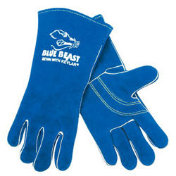 Memphis Glove Blue Beast® Select Side-Split Leather Welding Work Gloves, XL, Blue, Gauntlet Cuff (127-4600)