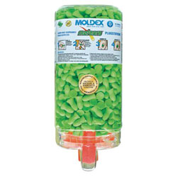 Moldex PlugStation® Earplug Dispenser, Disposable Plastic Bottle, Foam Earplugs, Bright Green, Meteors® (507-6875)