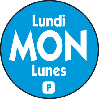 National Check .75" Food Rotation Label, Monday, Blue (212522)