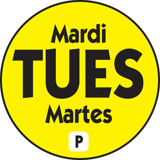 National Check .75" Food Rotation Label, Tuesday, Yellow (212523)