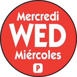 National Check .75" Food Rotation Label, Wednesday, Red (212524)