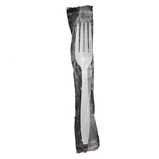 Netchoice Heavy Weight Polystyrene White Fork Individually Wrapped, Case of 1000 (406244)