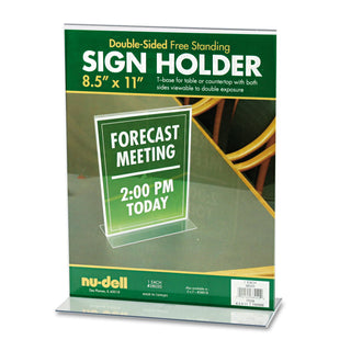 NuDell™ Acrylic Sign Holder, 8 1/2 x 11, Clear (NUD38020)