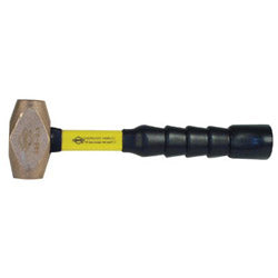 Nupla Classic Nuplaglas® Non-Sparking Brass Hammer, 2.5 lb Head, 12 in Fiberglass Handle, Super Grip (545-30-025)